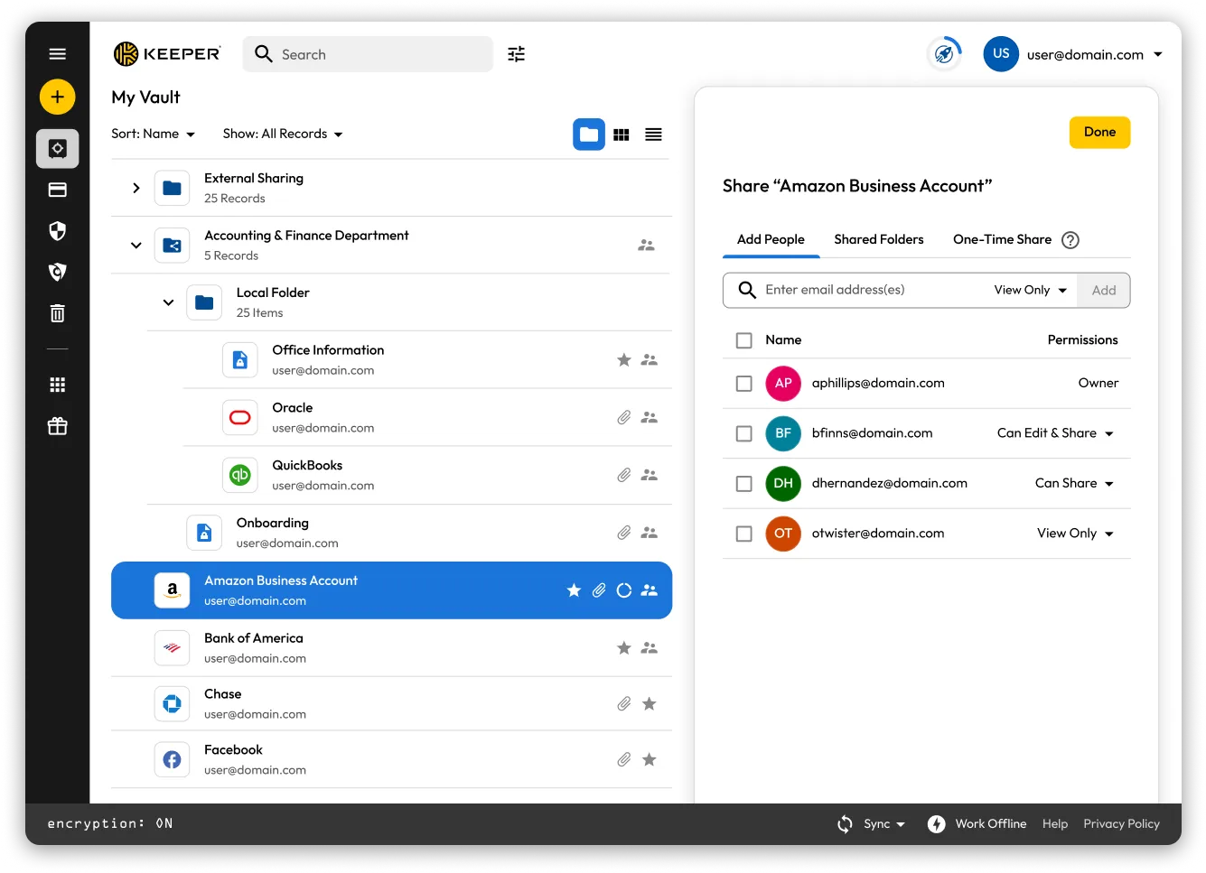 Password management and sharing